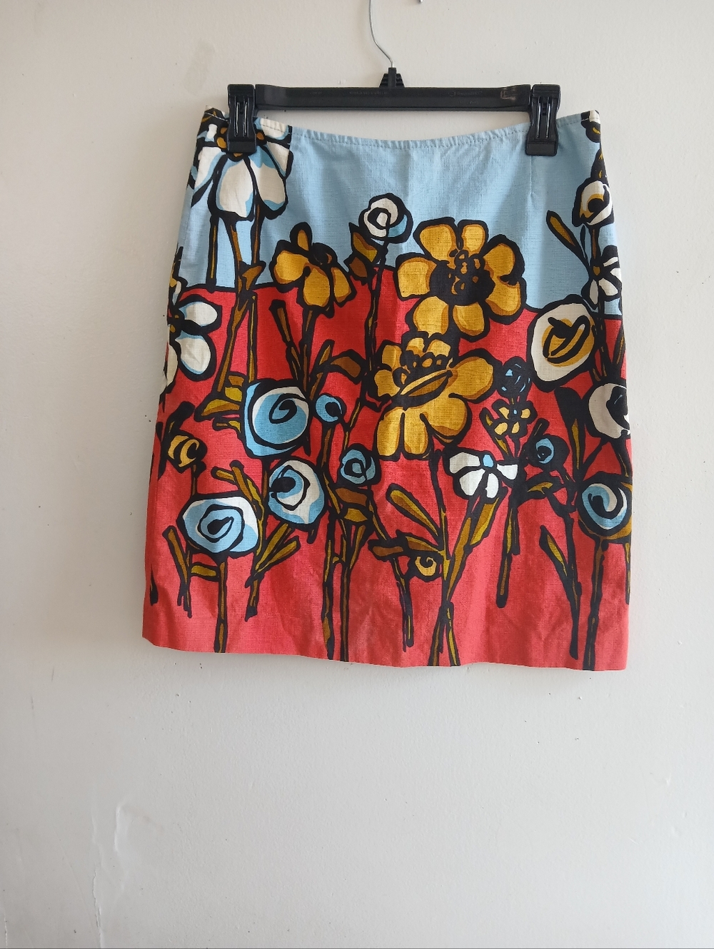 Paul Smith Floral Mini Skirt in Red, Light Blue & Yellow